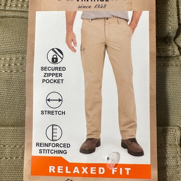 Weatherproof Vintage Trevorland Flex Utility Pant Size 34X32 Tan Relaxed Fit NEW - Picture 2 of 13